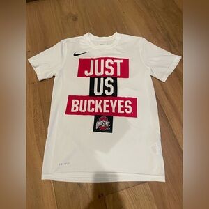 Nike White and Red Buckeyes Graphic Tee